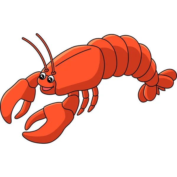 Lobster Cartoon Colored Clipart Illustration — Stock Vector