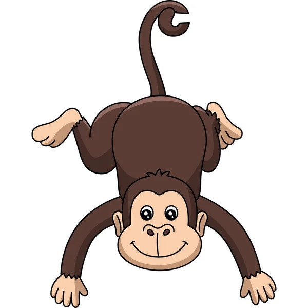 Monkey Cartoon Farbige Clipart Illustration — Stockvektor
