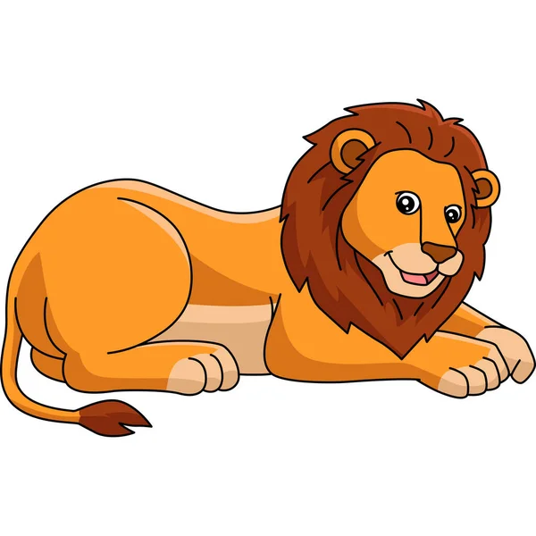 Ilustracja Lion Cartoon Colored Clipart — Wektor stockowy