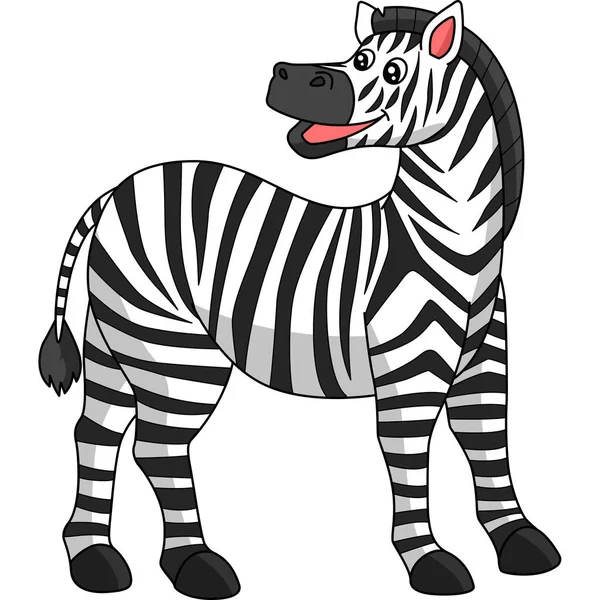Zebra Cartoon Colored Clipart Illustration — Stock Vector