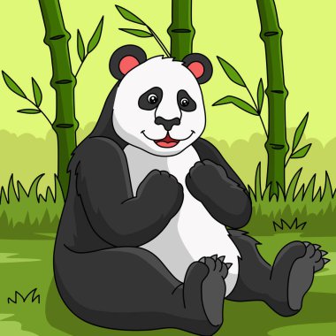 Panda Çizgi Filmi Renkli Hayvan Resimleri