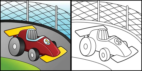Coloriage de voiture de course Illustration de véhicule — Image vectorielle