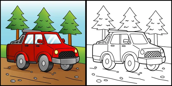 Coloriage de camion hors route Illustration de véhicule — Image vectorielle