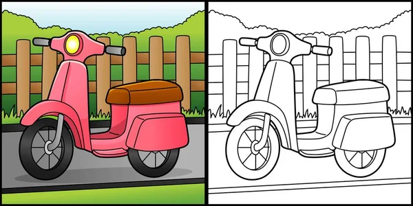 Coloriage Scooter Illustration de véhicule — Image vectorielle