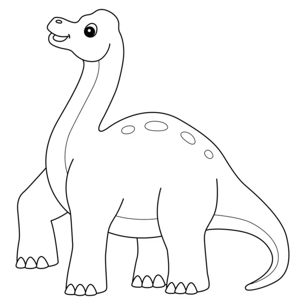 Brachiosaurus Coloring Isolated Page for Kids — Stock Vector