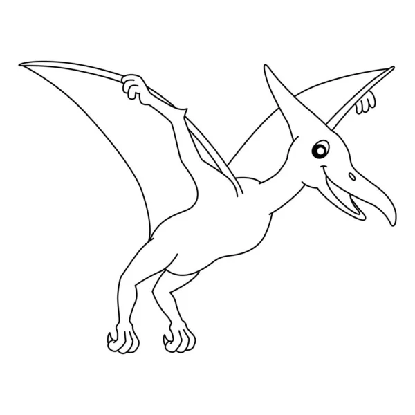 Página aislada para colorear de Pterodactyl para niños — Vector de stock