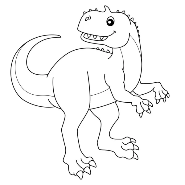 Rajasaurus zbarvení izolované stránky pro děti — Stockový vektor