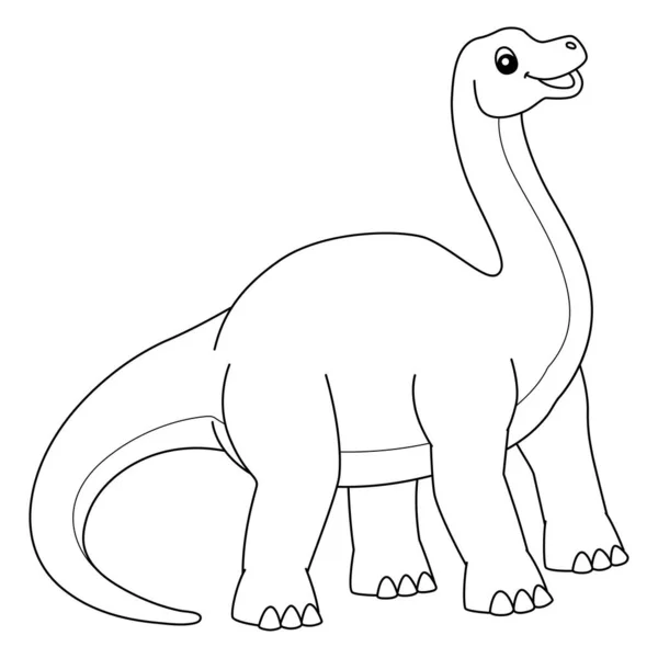 Brontosaurus Coloring Isolated Page for Kids — Stock Vector