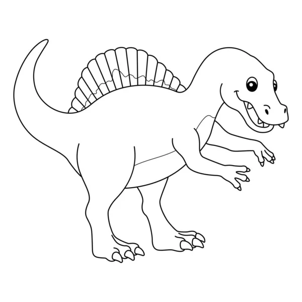 Spinosaurus zbarvení izolované stránky pro děti — Stockový vektor