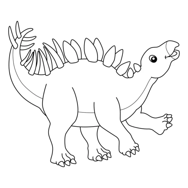 Kentrosaurus Coloring Isolated Page for Kids — Stock Vector