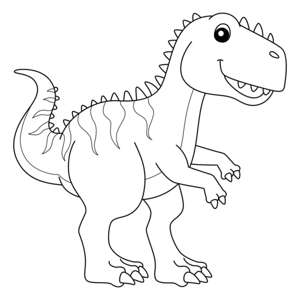 Giganotosaurus Χρωματισμός Απομονωμένη σελίδα για παιδιά — Διανυσματικό Αρχείο
