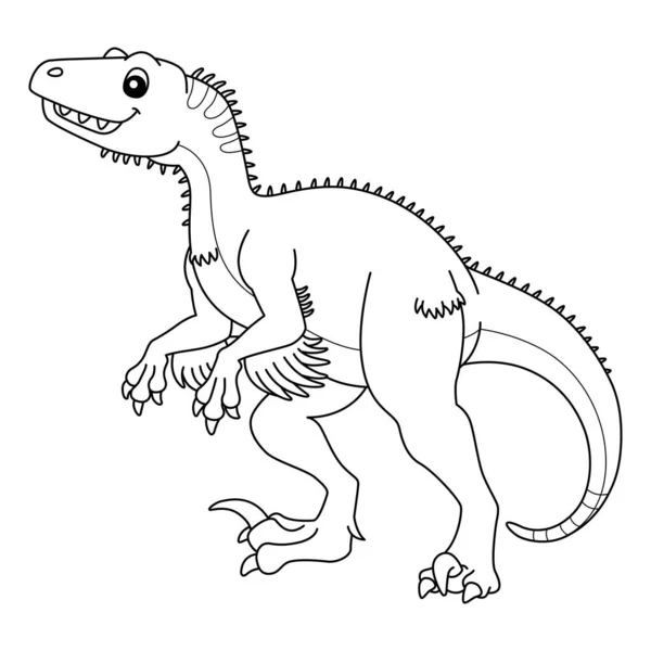 Utahraptor Página aislada para colorear para niños — Vector de stock