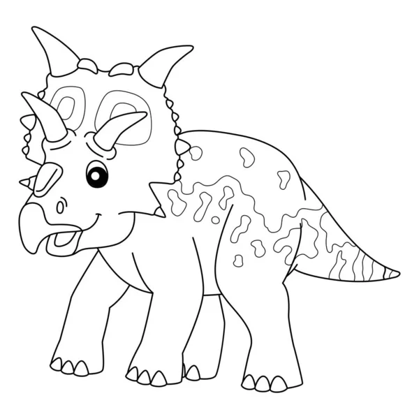 Página aislada para colorear de Xenoceratops para niños — Vector de stock
