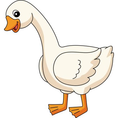 Kaz Çizgi Filmi Renkli Clipart İllüstrasyonu