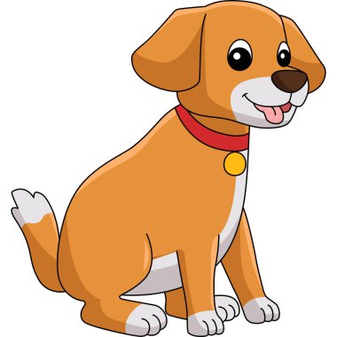 Köpek Çizgi Filmi Renkli Clipart İllüstrasyonu