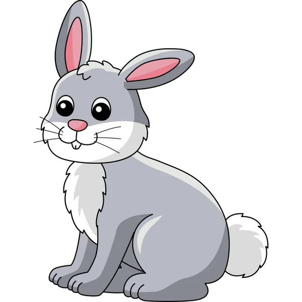 Illustration de Clipart de couleur dessin animé de lapin — Image vectorielle