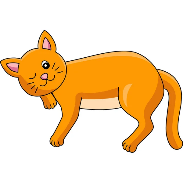 Cat Cartoon Farbige Cliparts Illustration — Stockvektor