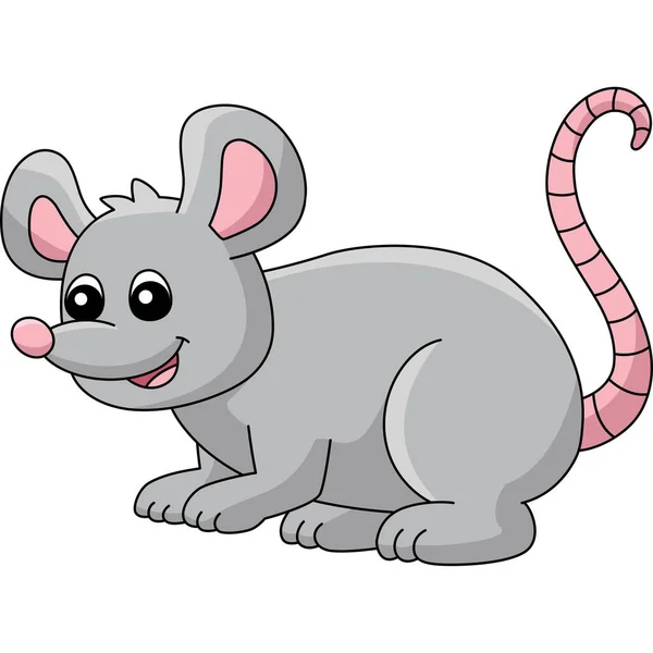 Illustration de Clipart colorée de bande dessinée de souris — Image vectorielle