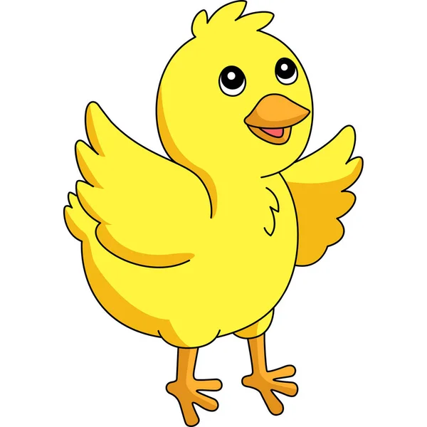 Chick Cartoon Színes Clipart Illusztráció — Stock Vector