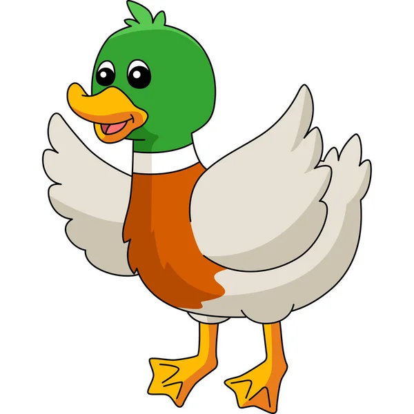 Duck Cartoon Colored Clipart Illustration — Stock Vector