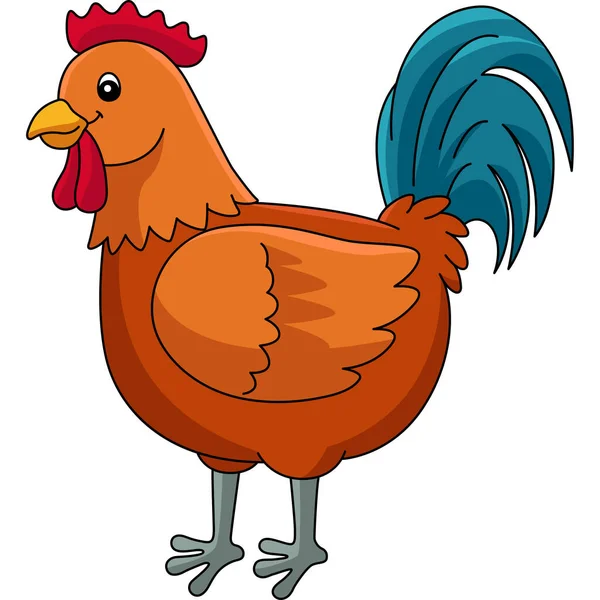 Illustration de Clipart de couleur dessin animé de coq — Image vectorielle