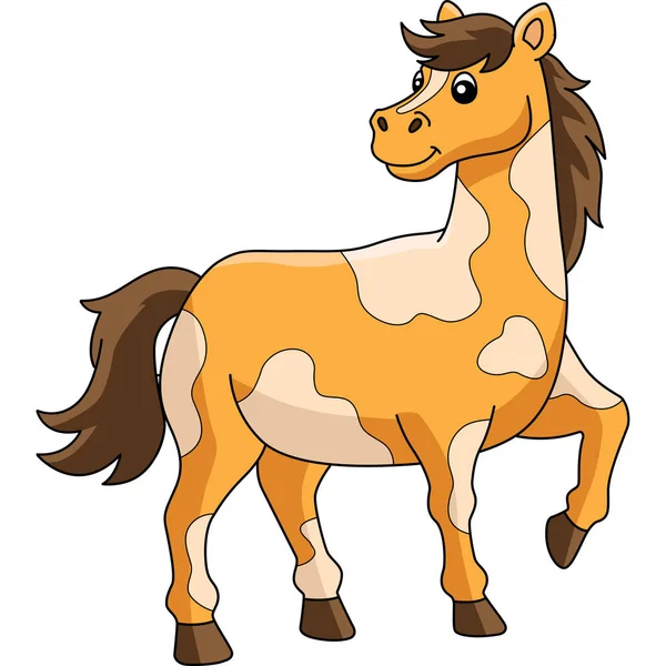 Ilustración de dibujos animados a caballo Clipart coloreado — Archivo Imágenes Vectoriales