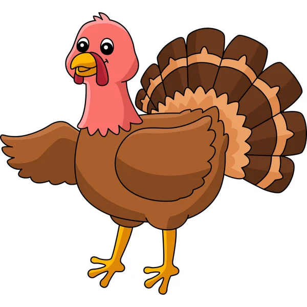 Turkiet Tecknad färgad Clipart Illustration — Stock vektor