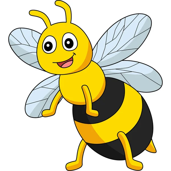 Bee Cartoon Colored Clipart Illustration — Stock Vector