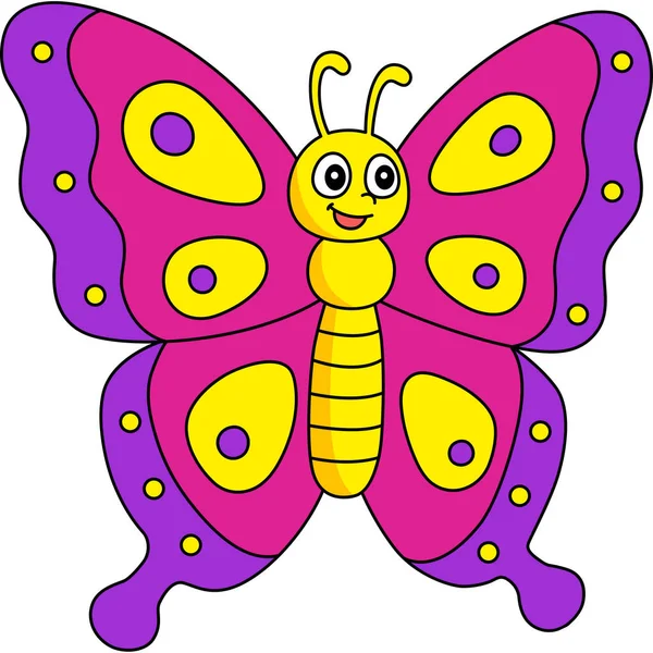 Illustration de Clipart de couleur dessin animé papillon — Image vectorielle