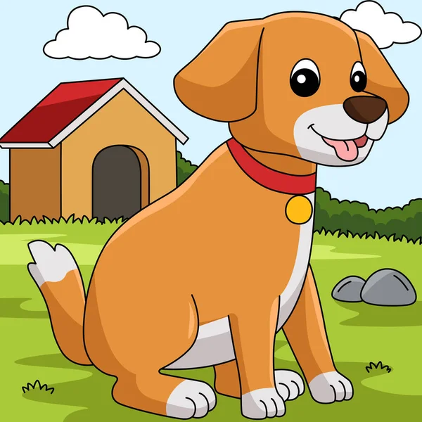 Dibujos animados para perros ilustración de animales de colores — Vector de stock