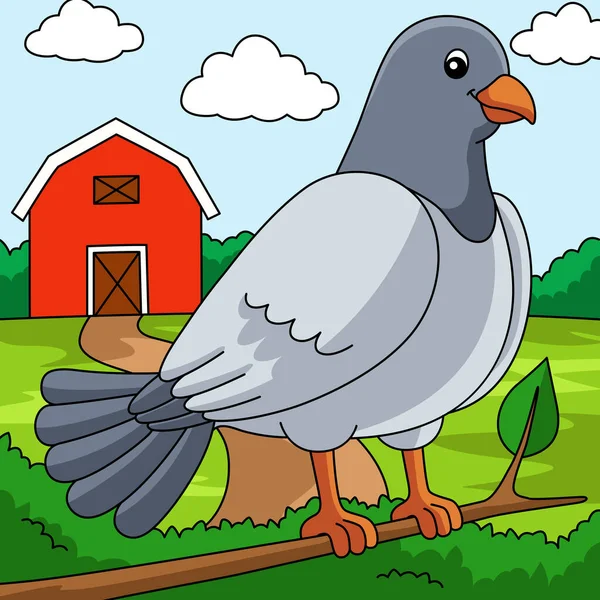 Ilustração animal colorida dos desenhos animados do pombo —  Vetores de Stock