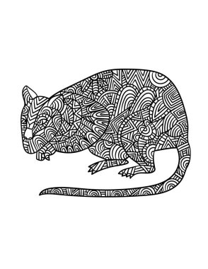 Yetişkinler için Rat Mandala Renklendirme Sayfaları