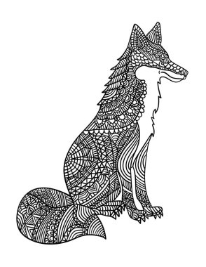 Yetişkinler için Fox Mandala Renklendirme Sayfaları
