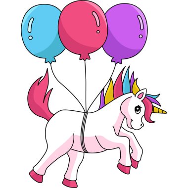 Tek Boynuzlu At Balon Çizgifilmiyle Yüzüyor 