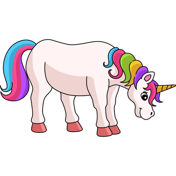 Unicorn Cartoon Colored Clipart Illustration — Stock Vector