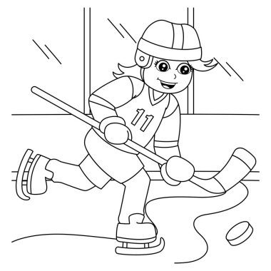  Çocuklar için Hokey Boyama Çağrısı Oynayan Kız