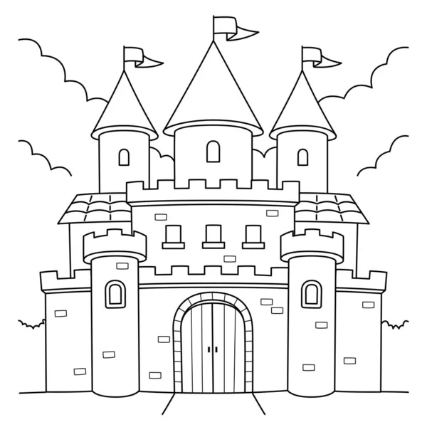 Página para colorear Castillo Real para niños — Vector de stock