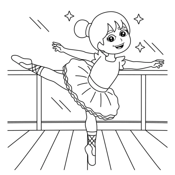 Bailarina para colorear para niños — Vector de stock