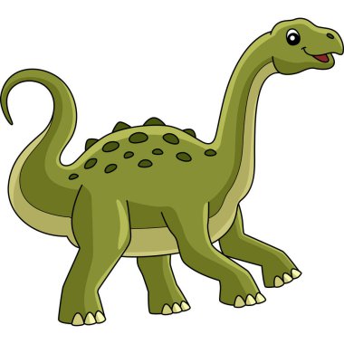 Neuquensaurus Dinozor Çizgi Filmi Renkli Clipart 