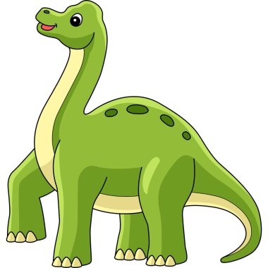 Brachiosaurus Dinozor Çizgi Filmi Renkli Clipart