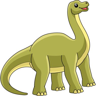 Brontozor Dinozor Çizgi Filmi Renkli Clipart