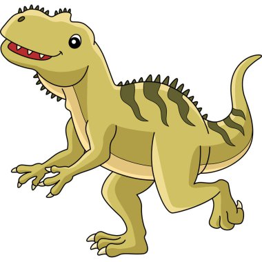 Yangchuanosaurus Dinozor Çizgi Filmi Renkli Clipart