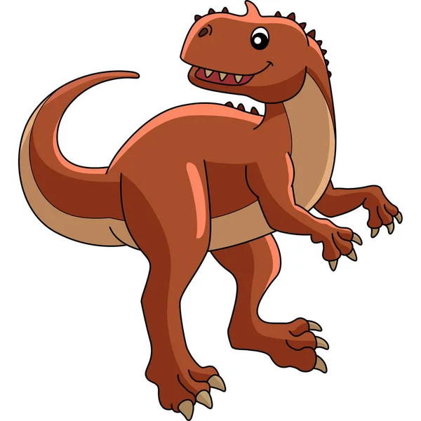 Rajasaurus Dinosaur Cartoon Colored Clipart — Stock Vector