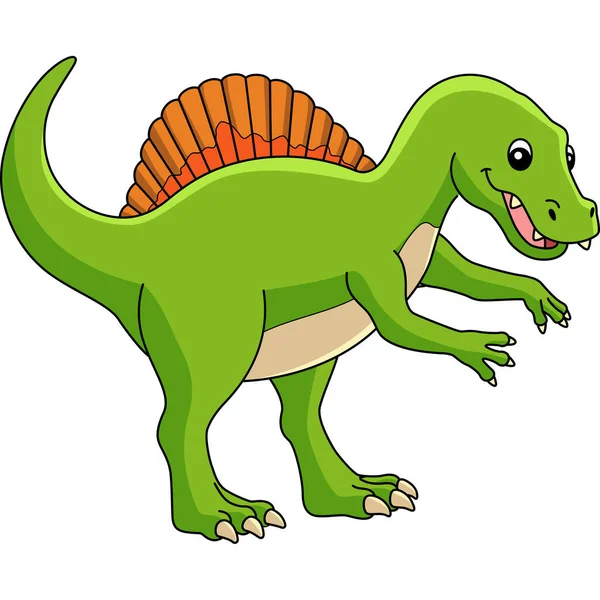 Spinozaur dinozaur kreskówkowy kolorowy Clipart — Wektor stockowy