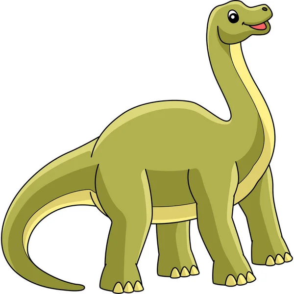 Clipart colorata del fumetto del dinosauro del brontosauro — Vettoriale Stock