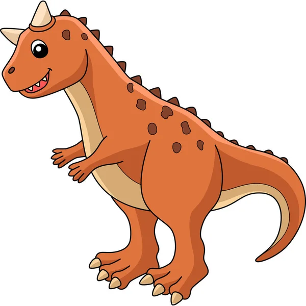 Clipart colorata del fumetto del dinosauro di Carnotaurus — Vettoriale Stock