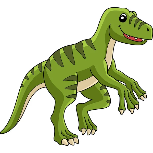 Clipart colorato del fumetto del dinosauro del velociraptor — Vettoriale Stock