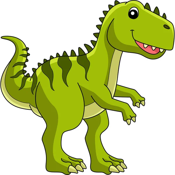 Giganotosaurus Dinosaur Cartoon Colored Clipart — Stock Vector