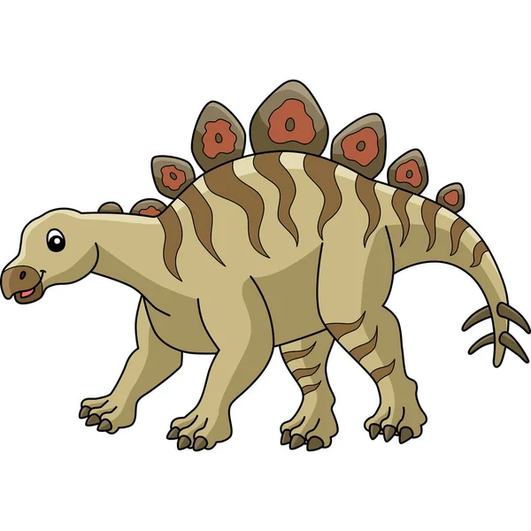 Hesperosaurus Dinosaur Cartoon Colored Clipart — Stock Vector