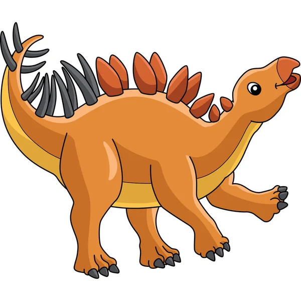 Kentrosaurus Dinosaur Cartoon Gekleurde Clipart — Stockvector